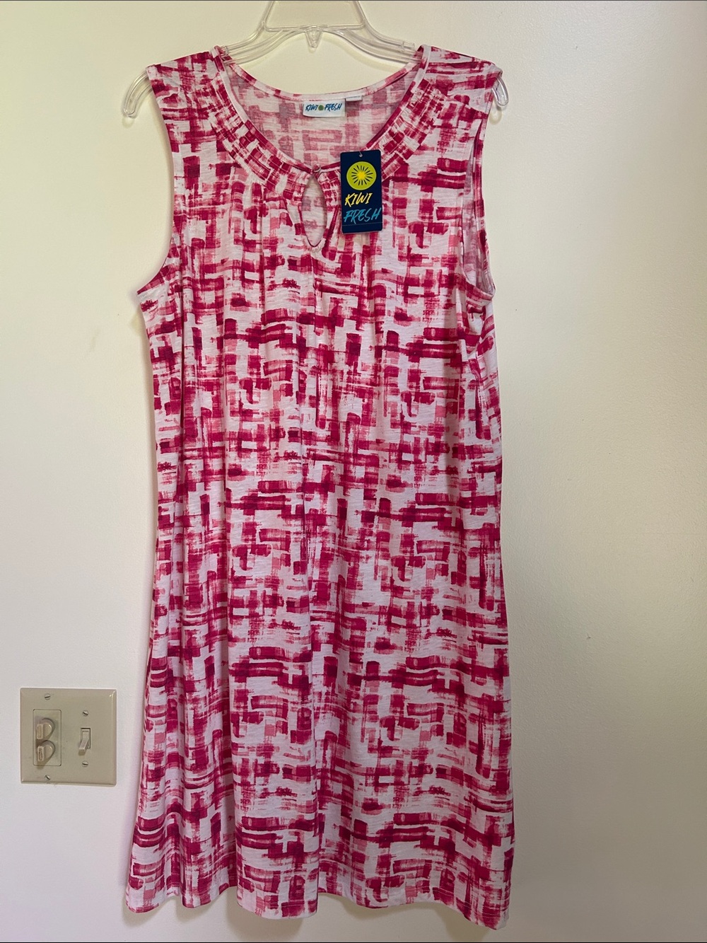 Pink Patterned Sleeveless Casual Dress